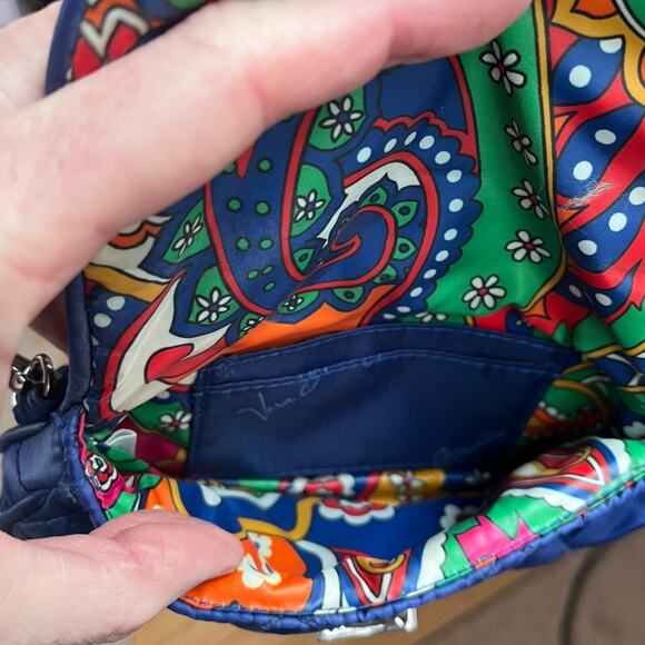 Vera Bradley Quilted Puffy Blue Wallet Wristlet Mini Bag Preppy Twee - Picture 3 of 5